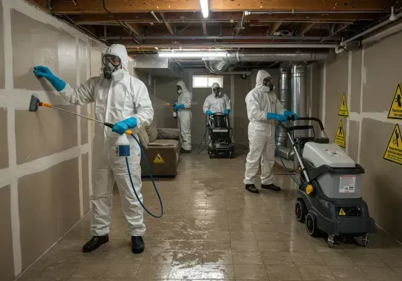 Basement Moisture Removal and Structural Drying process in Ashland, VA